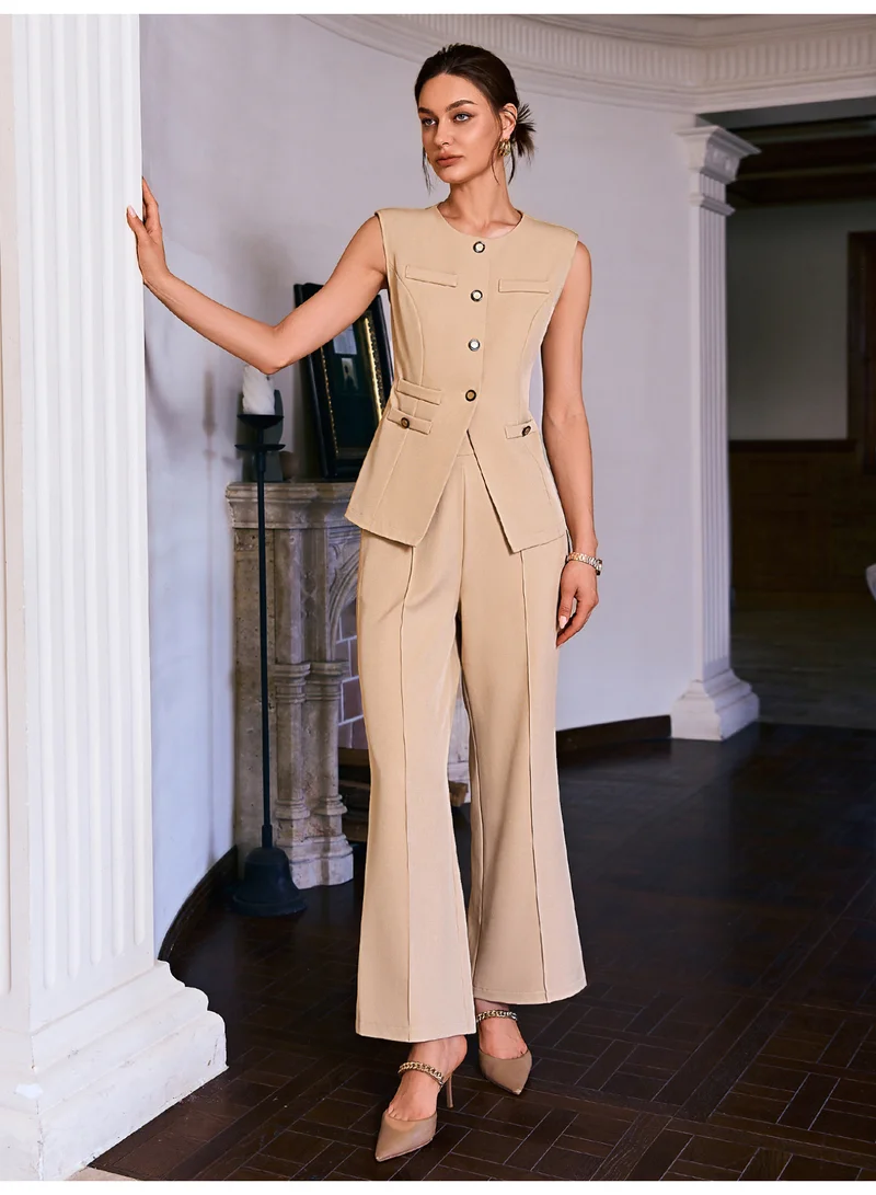 SIMPLEE Women's 2-Piece Outfit Set - Matching Top & Pants for Stylish Look