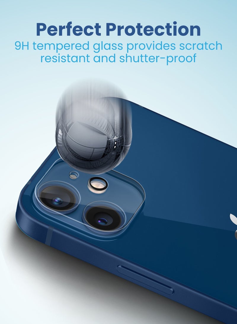 Remson 2 Pack Acrylic 9H Premium 3D Safety Camera Lens Protector with Installation Guide Compatible with iPhone 12 6.1 inch - Image 2