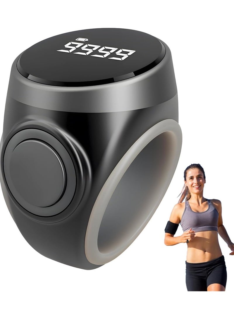 عداد أذكار رقمي 3 في 1، عداد تسبيح خفيف الوزن، خاتم ذكي بشاشة عرض، خاتم صلاة، مسبحة إلكترونية، خاتم ساعة مع الوقت والتاريخ، شاحن من النوع C، أحجام قابلة للتعديل - هدية رمضان والعيد للرجال والنساء - Image 1