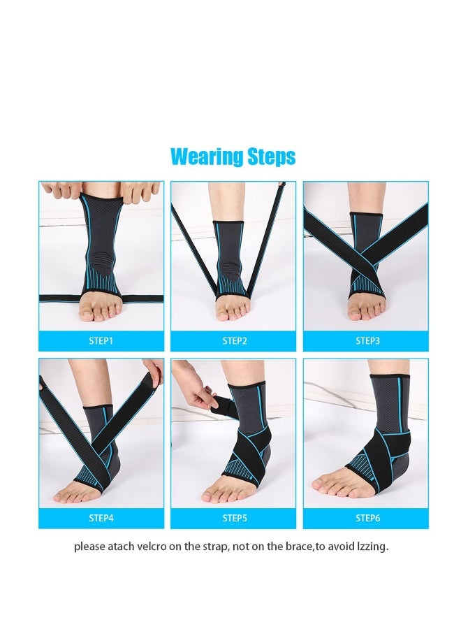Ankle Braces, Adjustable Compression Ankle Support Brace, Heel Spur Brace Ankle Sleeve for Injury Recovery, Achilles support and Strong Ankle Brace Sports Protection for Women Men - Image 2