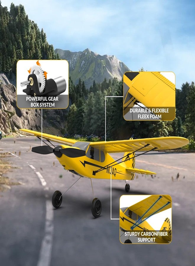 VOLANTEXRC RC Plane Trainer Sport Cub 3CH Remote Control Airplane with Prop Saver, 6-Axis Gyro Stabilizer & 3 Modes to Fly, Radio Controlled Aircraft RTF for Beginners, Kids and Adults (400mm,Yellow) - Image 5