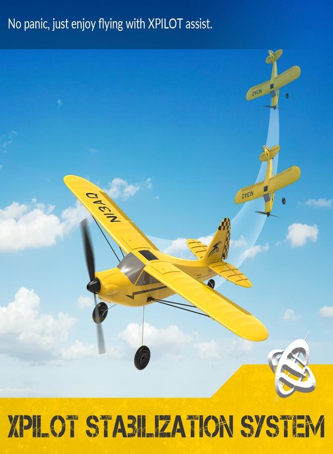 VOLANTEXRC RC Plane Trainer Sport Cub 3CH Remote Control Airplane with Prop Saver, 6-Axis Gyro Stabilizer & 3 Modes to Fly, Radio Controlled Aircraft RTF for Beginners, Kids and Adults (400mm,Yellow) - Image 2