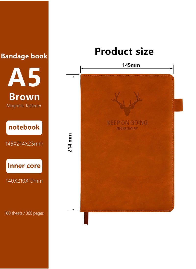 Arabest - Notebook A5, Journal A5 Notebook Notepad Note book, 360 Pages Hardcover Journal Notebooks with Pen Loop for Office School Home Business Writing & Note Taking - Image 1
