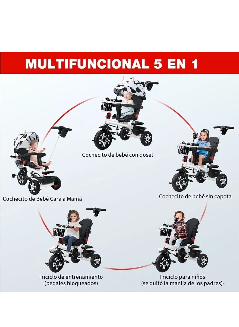 5 in 1 Foldable and Portable Tricycle Baby Stroller
