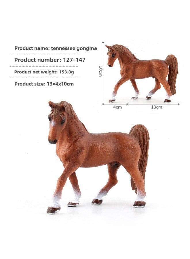 Simulation Wild Animal Horse Model Chollima Black And White Male Horse Mustang Hanover Weima Children's Cognitive Ornament Toy-Color:127-147 Tennessee Stallion 153.8G  - Image 1