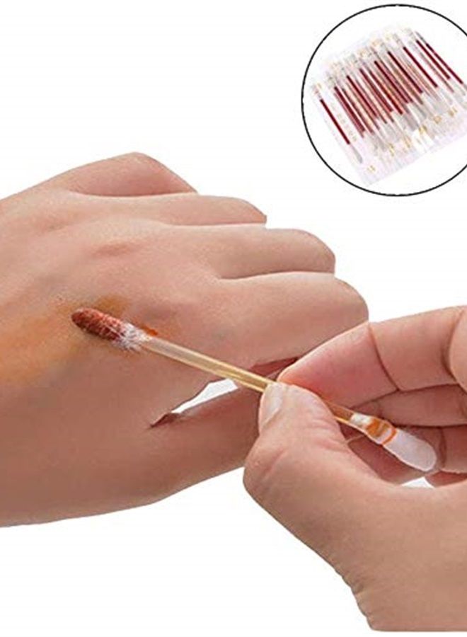 Ai-Fun 60 pcs Disposable Medical Iodine Cotton Swabsticks - Portable Iodine Disinfected Cotton Stick for First Aid Wounds Care Sterilization - Image 4