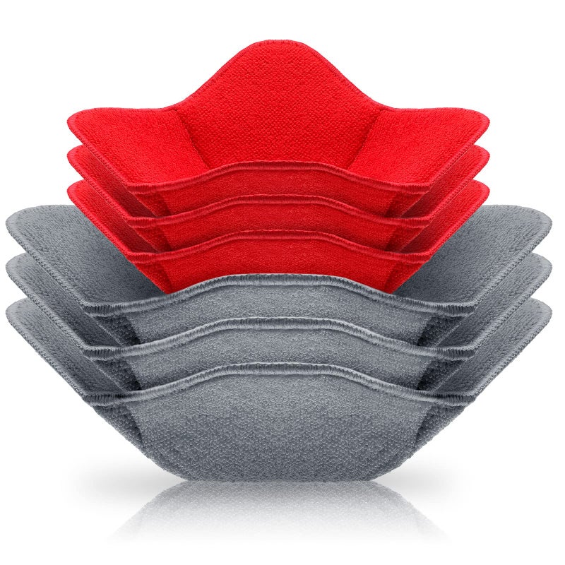 Patelai Patelai 6 Pieces 2 Sizes Microwave Bowl Holders Large and Small Bowl Holder Sponge and Microfiber Kitchenware Cozy for Hot Food Soup Warmer Home Kitchen 