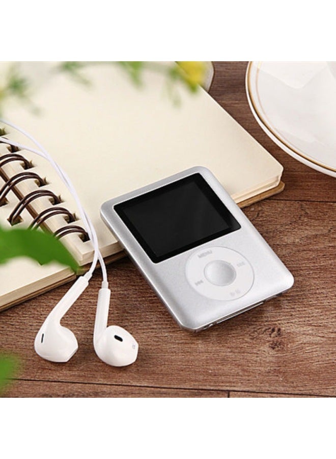 مشغل MP3 - مشغل MP3 بتقنية بلوتوث للطلاب - فضي اللون مع بلوتوث، 64 غرام - مشغل موسيقى محمول، قاموس لتعليم اللغة الإنجليزية، جهاز ووكمان، دراسة لاسلكية، يدعم ملفات MP4، استماع للامتحانات - Image 1