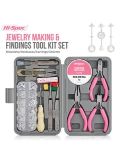 Hi-Spec 17Pc Jewellery Making Tool Kit & 600Pc Findings Accessories Box Set. Pliers & Wires For Handmade Bracelets, Necklaces, Earrings And Charms Arts & Crafts  - Image 2
