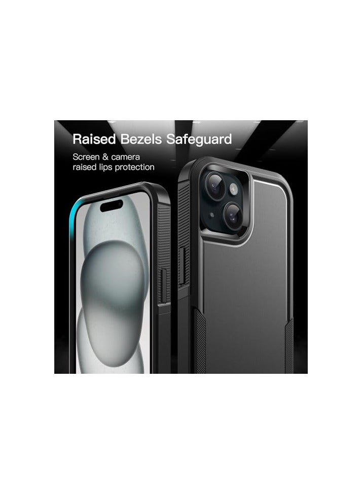 JETech Case for iPhone 15 Plus 6.7-Inch, Heavy Duty Dual-Layer Rugged Protection, Shockproof Protective Tough Phone Cover with Matte Back (Black) - Image 4