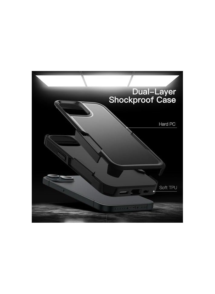 JETech Case for iPhone 15 Plus 6.7-Inch, Heavy Duty Dual-Layer Rugged Protection, Shockproof Protective Tough Phone Cover with Matte Back (Black) - Image 5