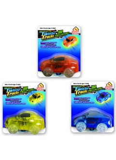 Mindscope Mindscope Twister Tracks Trax Light-up LED 360 Sport Car Series (3 Vehicles in Giftable Retail Boxes) Compatible with All Twister Tracks & Neo Tracks  - Image 1