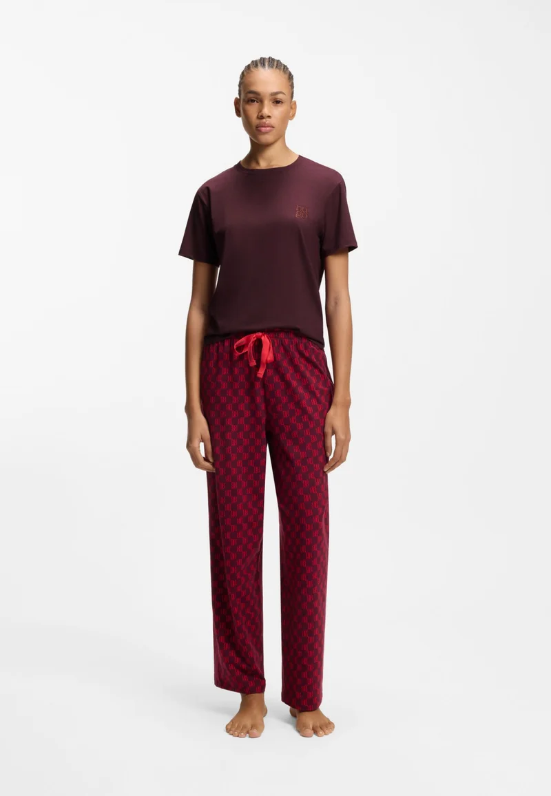 HUGO Stretch-jersey pyjama T-shirt with logo artwork