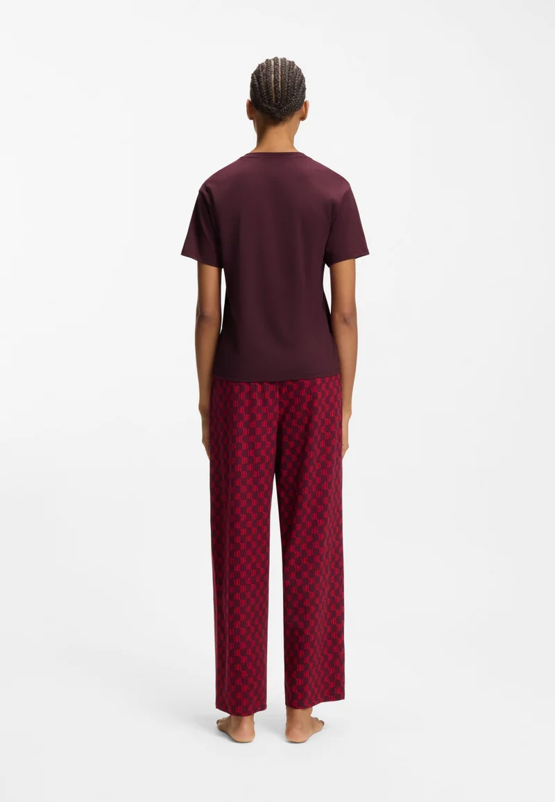 HUGO Stretch-jersey pyjama T-shirt with logo print