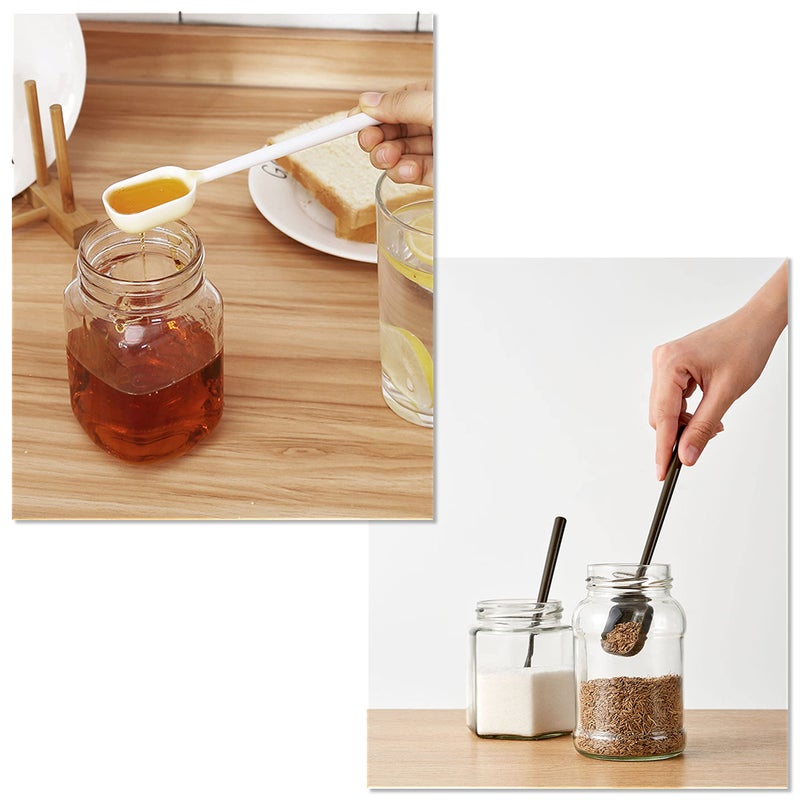 EIKS 4-Pcs Long Handle Scoop Measuring Spoons for Dry and Liquid Ingredients Coffee bean Used Apply in Kitchen Cooking Baking - Image 2