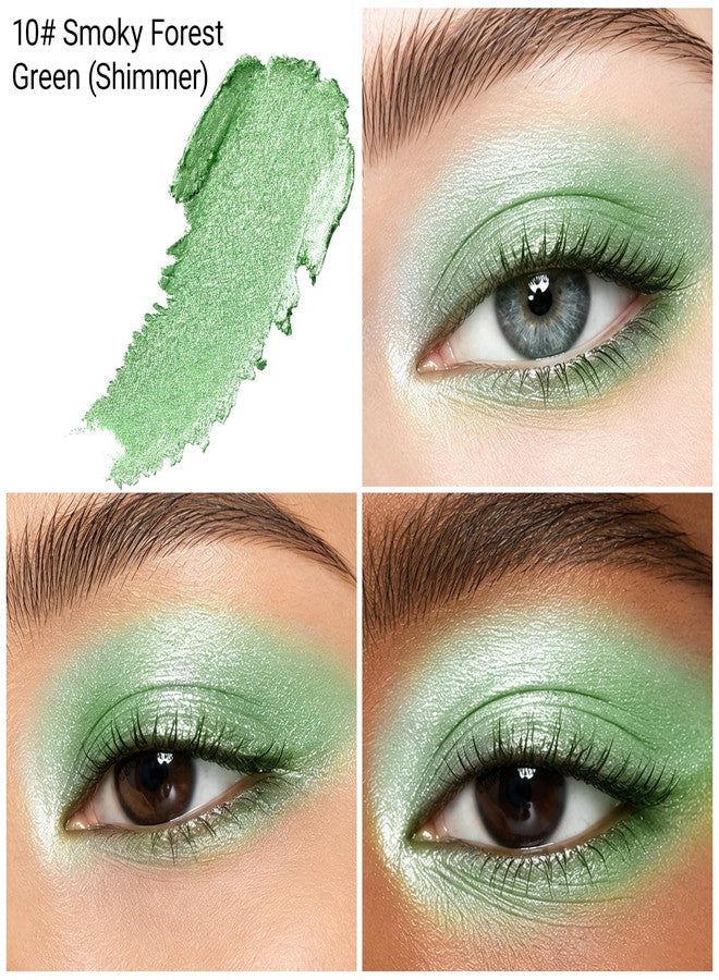 Erinde Shimmer Eyeshadow Stick, Sage Green Eye Shadow Sticks, Waterproof Cream Eyeshadow Stick, Metallic Color, Eye Brightener Makeup for Mature Women, Vegan & Cruelty-Free, 11 - Image 2