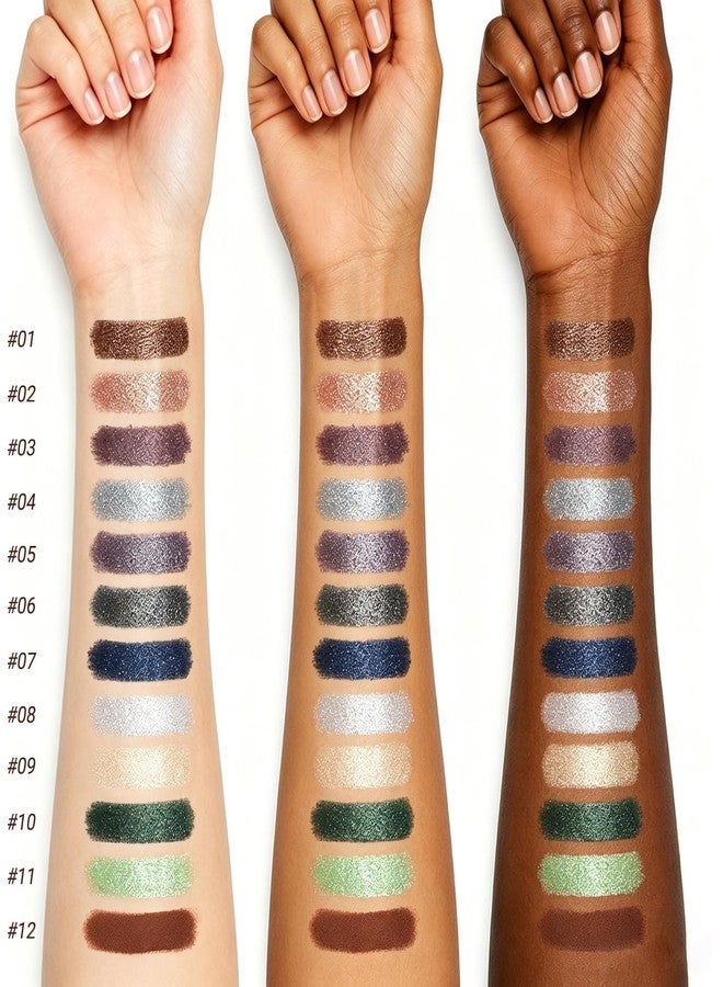 Erinde Shimmer Eyeshadow Stick, Sage Green Eye Shadow Sticks, Waterproof Cream Eyeshadow Stick, Metallic Color, Eye Brightener Makeup for Mature Women, Vegan & Cruelty-Free, 11 - Image 3