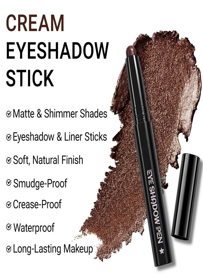 Erinde Shimmer Eyeshadow Stick, Sage Green Eye Shadow Sticks, Waterproof Cream Eyeshadow Stick, Metallic Color, Eye Brightener Makeup for Mature Women, Vegan & Cruelty-Free, 11 - Image 4