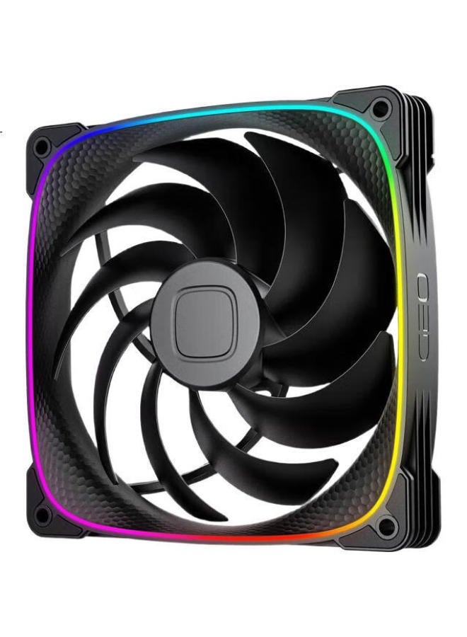 Geometricfuture Dragon Scale 2503B-14Cm Case Fan, Cooling Fan 14Cm, Argb Light Synchronization, Pwm Speed Control, Smart Daisy-Chain, Black, Triple Pack - Image 3