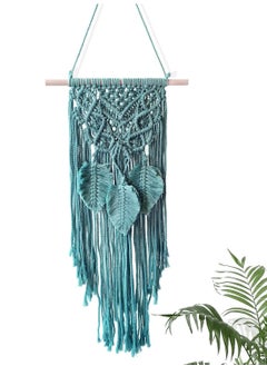 SYOSI Macrame Woven Wall Hanging Boho Chic Home Decoration Art Wall Leaf Feather Handmade Tapestries Handmade Natural Cotton Suitable for Wedding Bedroom Living Room Background Wall  - Image 1