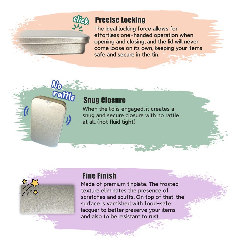 Cubic Ape Slide Top Tin Containers for Lip Balm, Solid Perfume (0.5 oz, 16-Pack, w/Labels) - (Small) Empty Cosmetics Metal Boxes with Sliding Lids (Gloss White) - Image 3