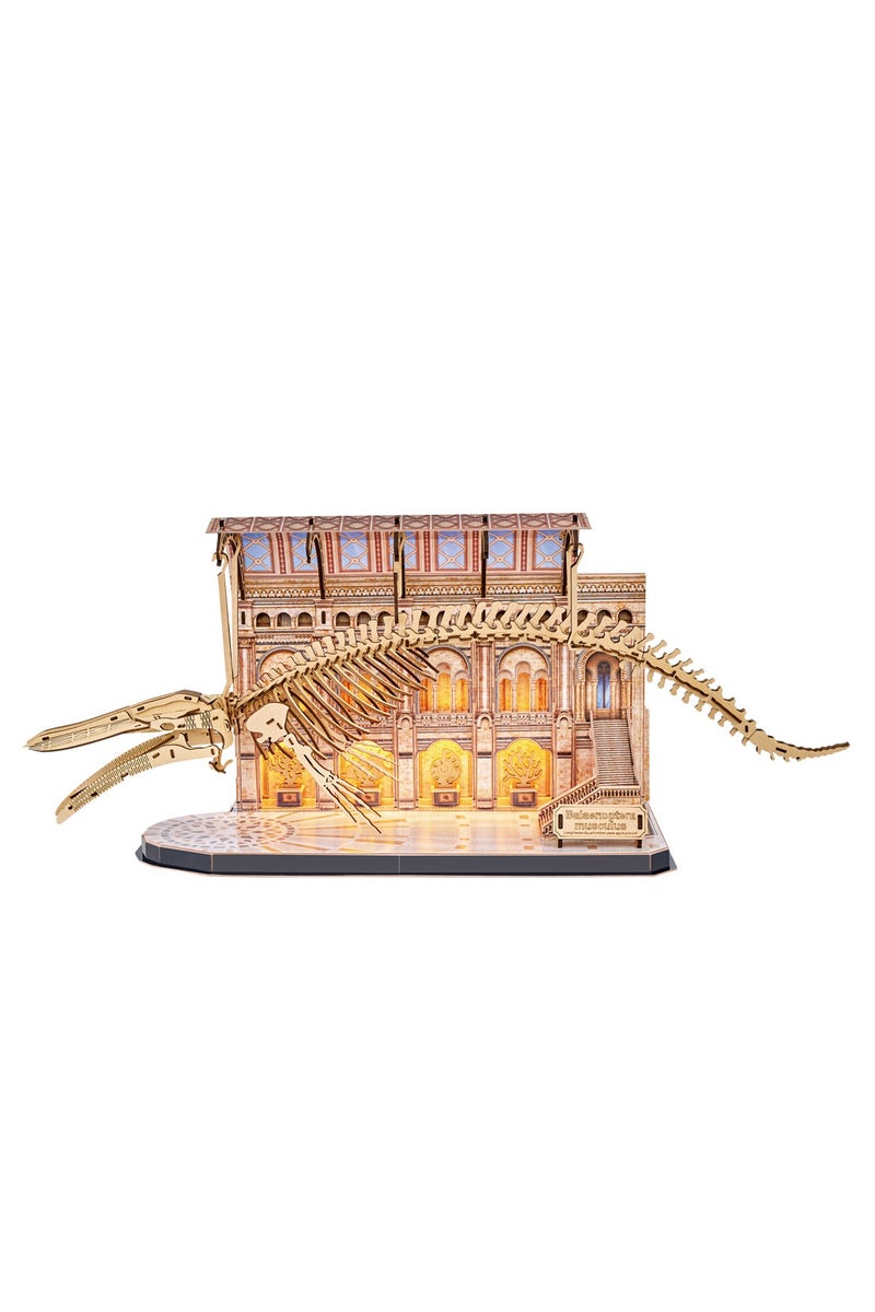 CubicFun 3D Puzzle Natural Museum Blue Whale Skeleton (Balaenoptera Musculus) 222-Pieces | LED | No-Glue or Scissors Needed! | Building Kit | Puzzle for Kids & Adults | Challenging Puzzle | Arts & Crafts | Perfect for Stress Reliever and Puzzle Lovers - Image 1