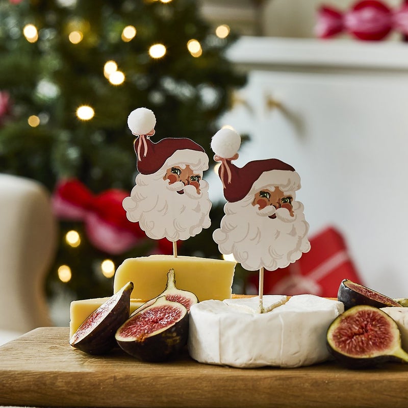 Hootyballoo Santa Pom Pom Food Picks 12pcs/Pack - Image 3