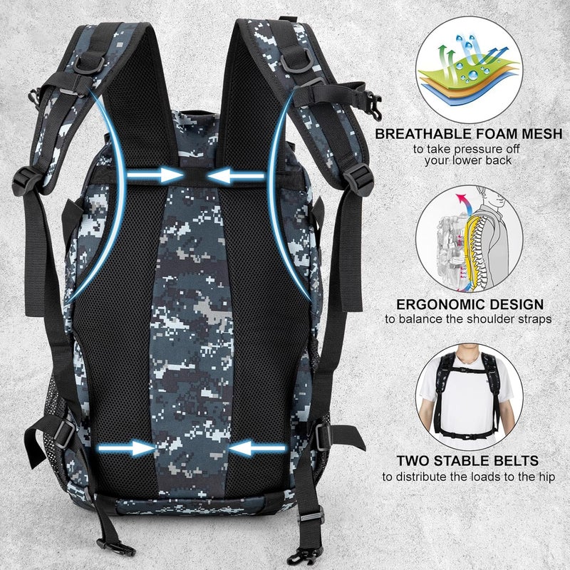 Jueachy Tactical Backpack for Men Hunting Backpack EDC Rucksack Military Hiking Camping Daypack with USA Flag Patch - Image 4