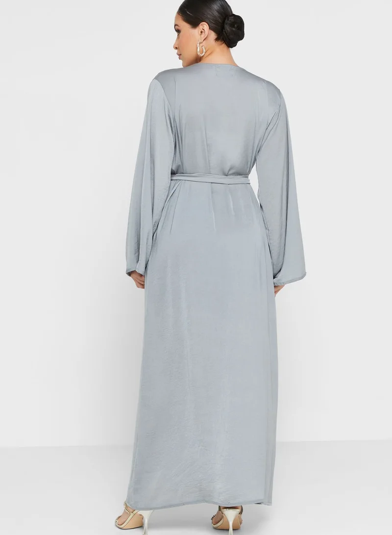 hayas closet Embellished Belted Jalabiya