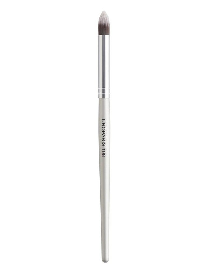UROPARIS 108 Concealer Brush For Face Makeup | Makeup Tool with Wooden Handle | Synthetic Bristles, Brass Accents - Silver (1 piece) - Image 1