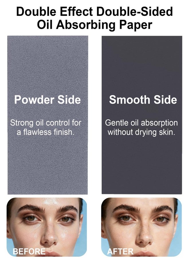 Okerker 500 Sheets Makeup Oil Blotting Paper with Powder - Portable Compact - Image 5