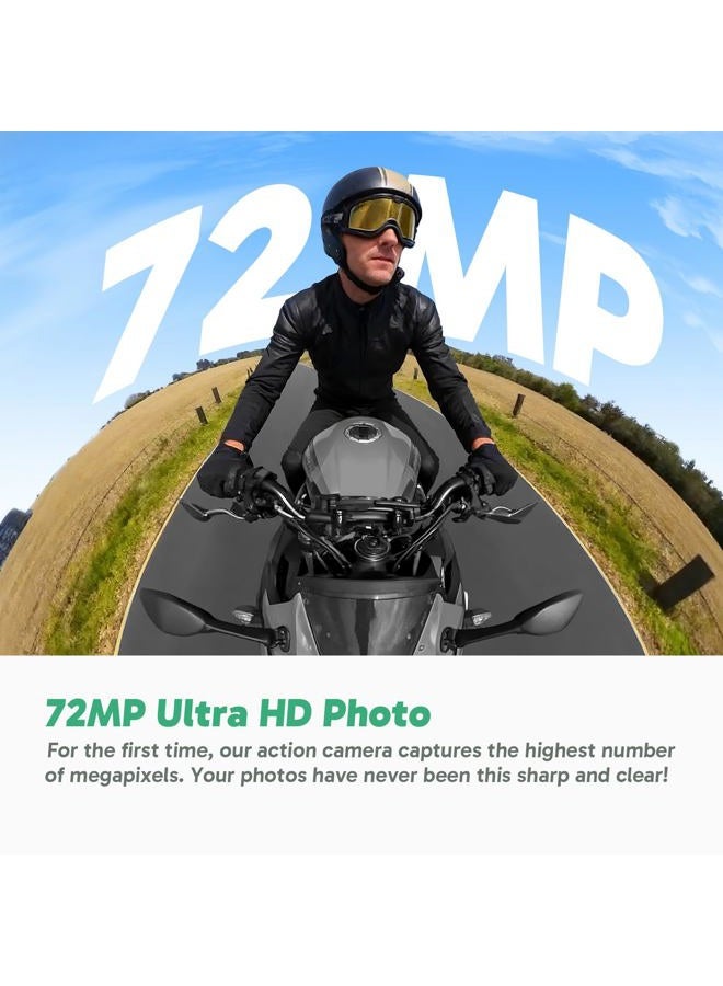 Akaso 360 Weatherproof 360° Action Camera - 5.7K 360 Video with 1/2" 48MP Sensors, 72MP 360 Photo, 360-SuperSmooth, Invisible Selfie Stick, 360° Horizon Lock, AI Tracking Motorcycle Combo - Image 5