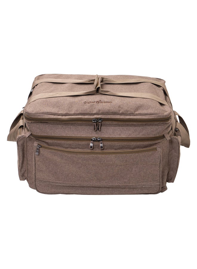 AL SANIDI حقيبة مع صندوق حديدي، حقيبة رحلات، عود، الحجم 59*43*35 سم - Image 2