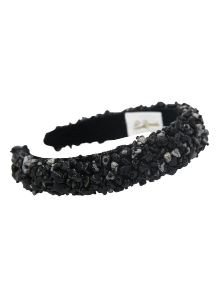 Bidani Crystal Embellished Headband - Midnight Black - Image 3