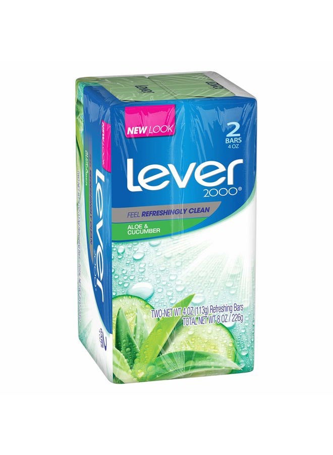 Lever 2000 Bar Soap, Aloe & Cucumber, 4 Ounce (Pack of 2) - Image 2