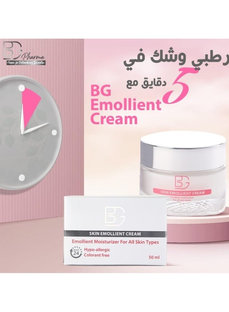 BG Skin Emollient Cream – Deep Moisturizing Face & Body Cream – Nourishing Formula for Dry & Sensitive Skin – Hydrating Daily Skincare – Smooth, Soft & Healthy Glow – Gentle Soothing Cream50ml - Image 4