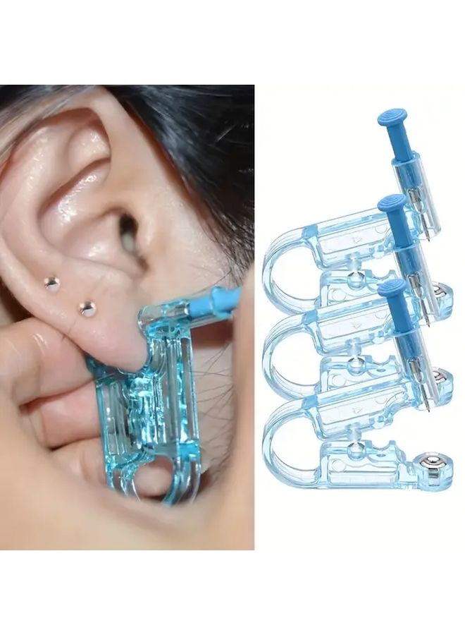 8Pcs Disposable Ear Piercing Tool With Safety Gun And 8 White Earrings - Image 3