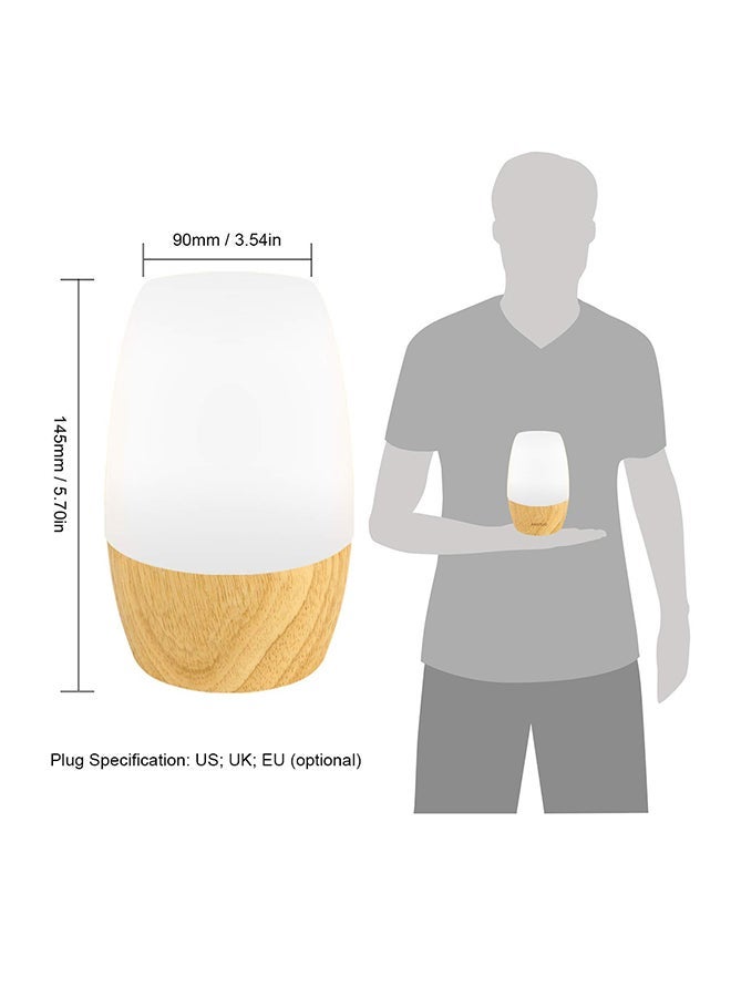 NIBEMINENT Wooden Base Kids Bedroom Lamp With Remote Control Brown 0.35kg - Image 2