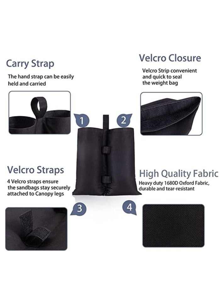 Captaintech Canopy Weight Bags, 4 Pack Double-Stitched Sand Bags for Canopy Legs, Tent Weights for Legs, Heavy Duty Gazebo Weights Sandbags for Patio Umbrella Base, Outdoor Pop Up Tent, Sun Shelter, Pool Ladder - Image 4
