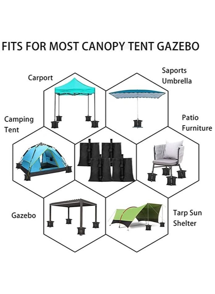 Captaintech Canopy Weight Bags, 4 Pack Double-Stitched Sand Bags for Canopy Legs, Tent Weights for Legs, Heavy Duty Gazebo Weights Sandbags for Patio Umbrella Base, Outdoor Pop Up Tent, Sun Shelter, Pool Ladder - Image 2