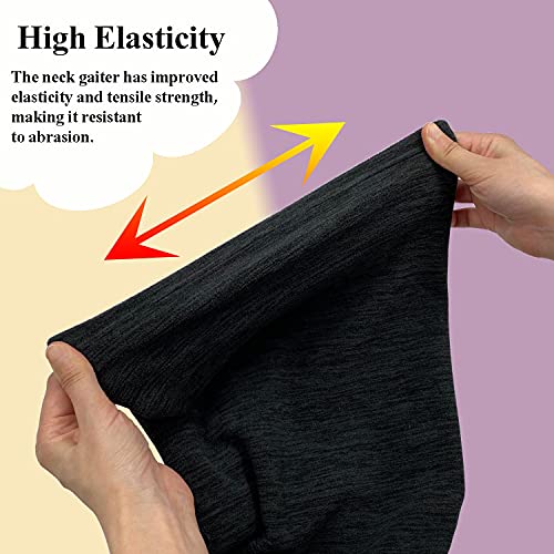 Beurlike 2 Pack Winter Neck Warmer Gaiter Women Men Fleece Warm Windproof Face Scarf Cover Ski Mask for Cold Weather Snowboard(2pcs WBlack+Darkgrey) - Image 4