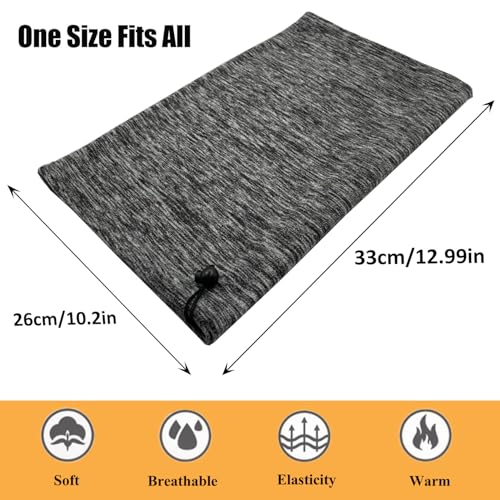 Beurlike 2 Pack Winter Neck Warmer Gaiter Women Men Fleece Warm Windproof Face Scarf Cover Ski Mask for Cold Weather Snowboard(2pcs WBlack+Darkgrey) - Image 3