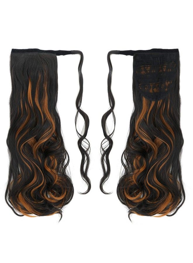 Paradise Curly Wrap Around Ponytail Hair Extensions For Women And Girls Black Golden Highlights 150 Grams Pack Of 1Pc  - Image 3