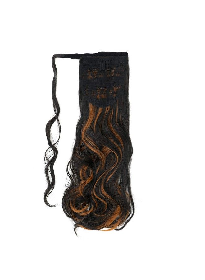 Paradise Curly Wrap Around Ponytail Hair Extensions For Women And Girls Black Golden Highlights 150 Grams Pack Of 1Pc  - Image 4