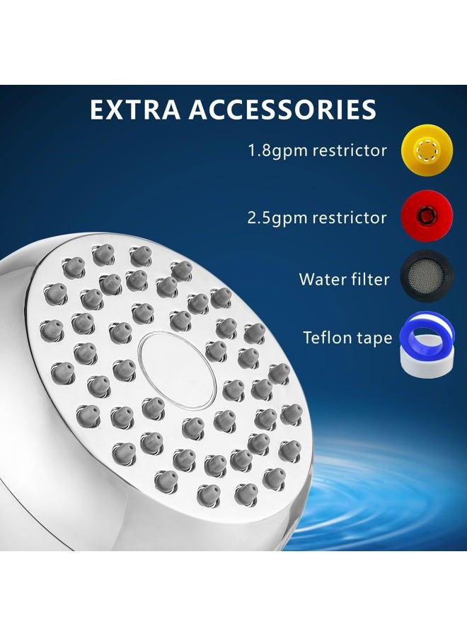 Nuodan High Pressure Shower Head - Powerful Bathroom Pressure Boosting Showerhead - Perfect Universal Replacement for Rain Shower Heads(Chrome) - Image 3