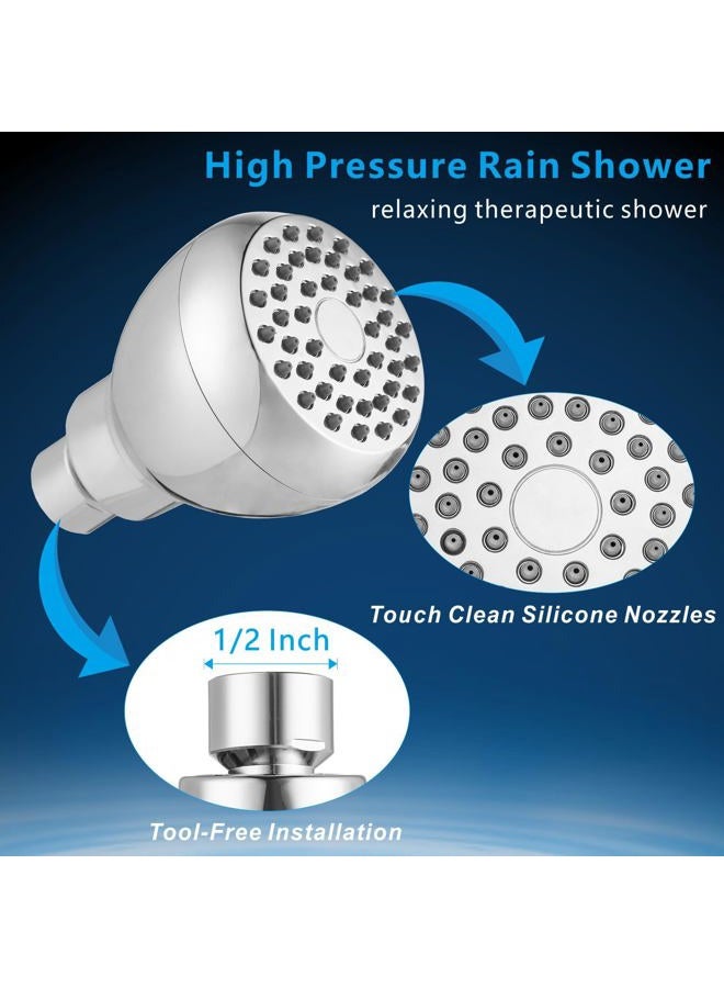 Nuodan High Pressure Shower Head - Powerful Bathroom Pressure Boosting Showerhead - Perfect Universal Replacement for Rain Shower Heads(Chrome) - Image 4