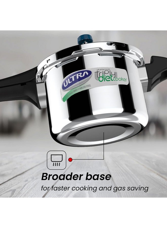 Ultra Triply Diet Cooker 5.5 L,Ss 304 Food Grade,'Scts'Anti Bulging,Froth Collector,Excess Starch Remover,Calory Reduction,Solid Backelite Handles,3 Layered Body, Induction, Isi,5 Y Warranty - Image 3