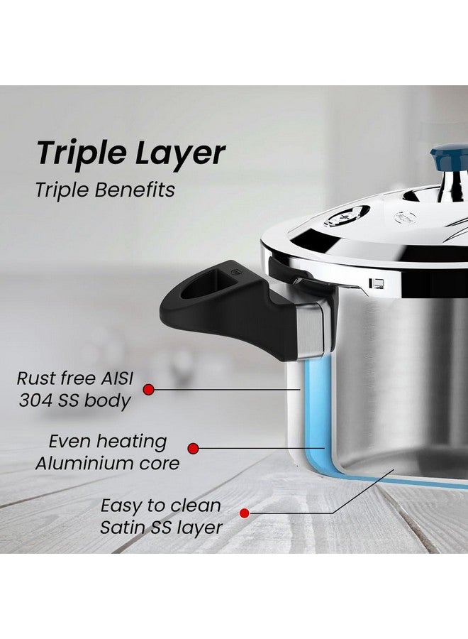 Ultra Triply Diet Cooker 5.5 L,Ss 304 Food Grade,'Scts'Anti Bulging,Froth Collector,Excess Starch Remover,Calory Reduction,Solid Backelite Handles,3 Layered Body, Induction, Isi,5 Y Warranty - Image 5