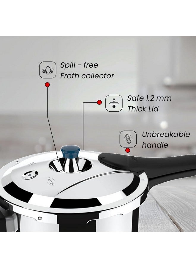 Ultra Triply Diet Cooker 5.5 L,Ss 304 Food Grade,'Scts'Anti Bulging,Froth Collector,Excess Starch Remover,Calory Reduction,Solid Backelite Handles,3 Layered Body, Induction, Isi,5 Y Warranty - Image 4
