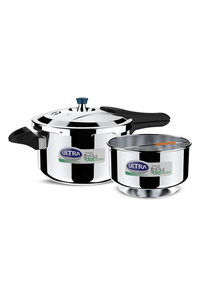 Ultra Triply Diet Cooker 5.5 L,Ss 304 Food Grade,'Scts'Anti Bulging,Froth Collector,Excess Starch Remover,Calory Reduction,Solid Backelite Handles,3 Layered Body, Induction, Isi,5 Y Warranty - Image 1